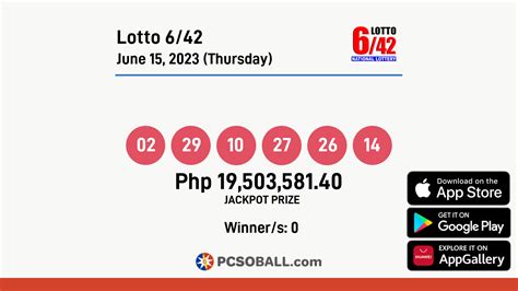Lotto 6/42 June 8, 2023 (Thursday) Result .